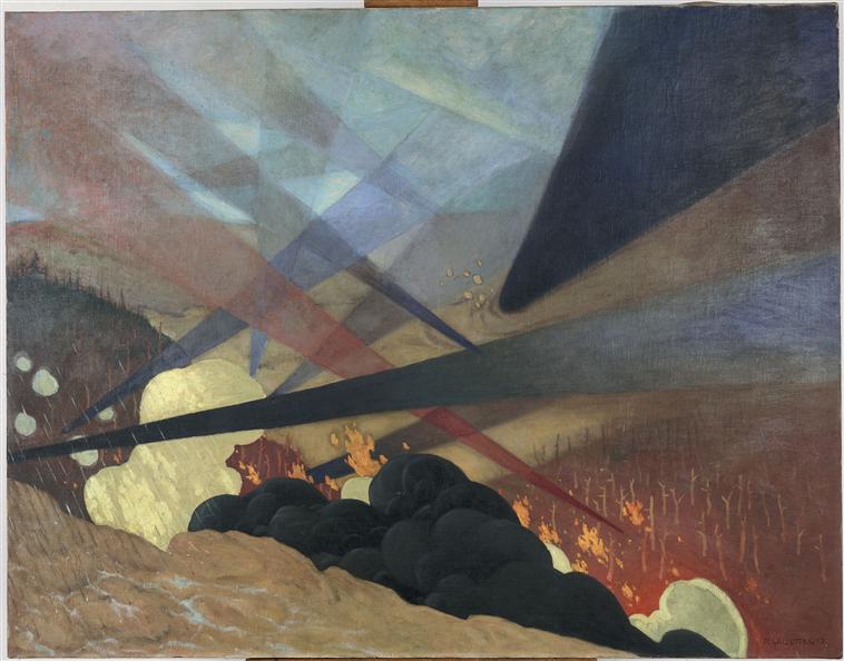 Trajectories of artillery shells. Felix Valloton, 1917.