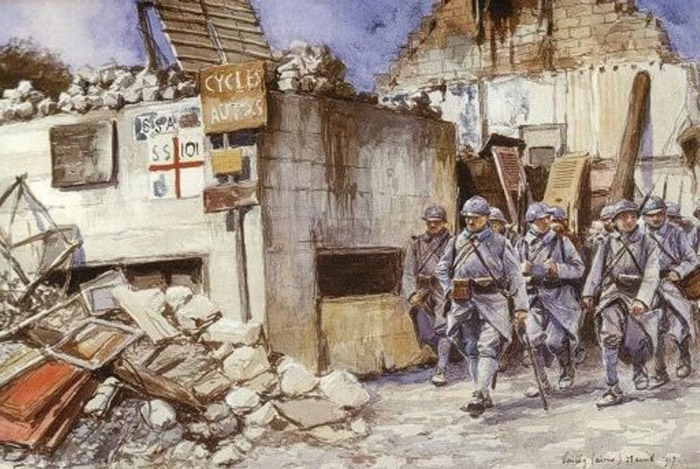 Vailly (Aisne), April 1917 by Francois Flameng