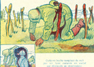 An illustration showing camouflaging techniques. in this case, a real corpse is replaced with a paper-mache stand-in.