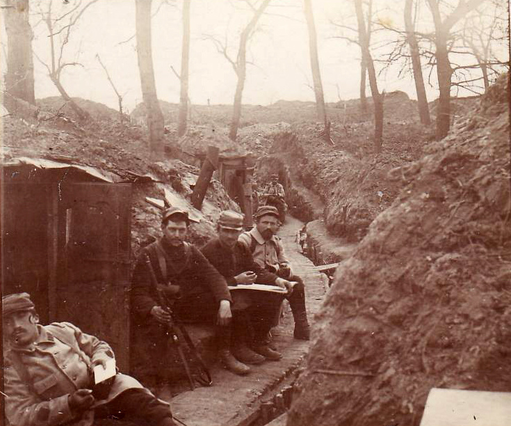Example of a trench, ca. late 1914 or early 1915.