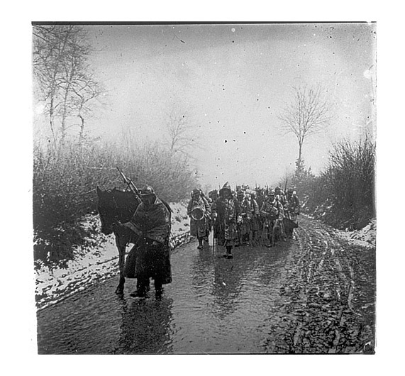 A march through the snow in Artois.