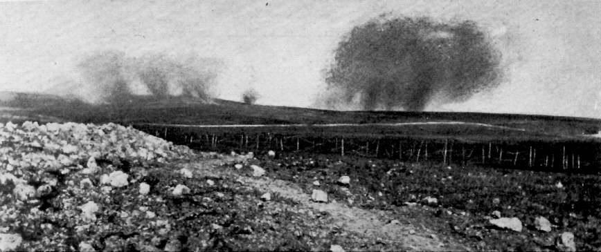 Le Mort Homme (Verdun), under bombardment, 1916.