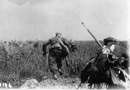 An actual combat photo of zouaves advancing under fire in 1918. 