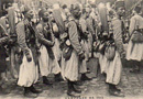 The general term of Senegalese tirailleurs is used for the indigenous French zouaves, likely Moroccan or Algerian.