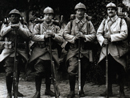 Five poilus of the 74th RI outfitted in new horizon-blue uniforms and helmet covers (early 1916).