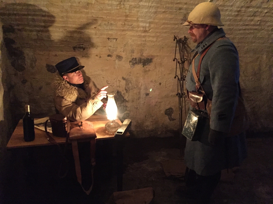 Lieut. Cartier gives out instructions to Cpl. Picard, Fort Mifflin, March 2015.