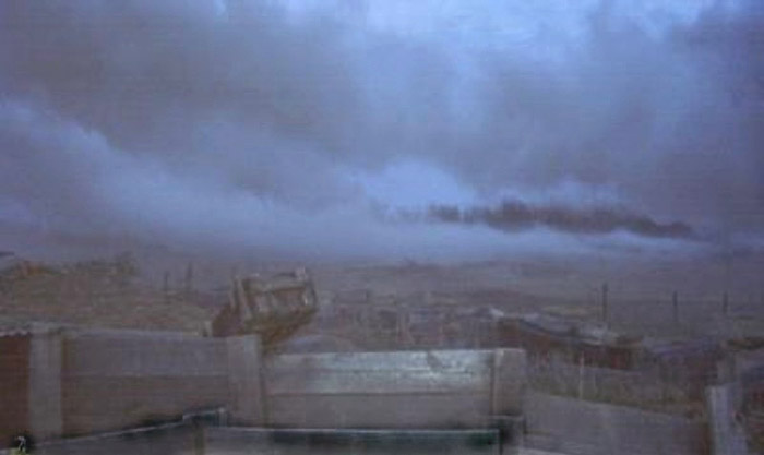 German smoke screen in no-man's-land, April 2004.