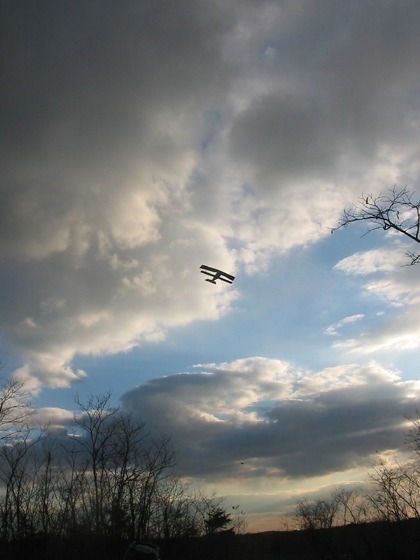 An Allied plane flies over the battlefield, November 2006.