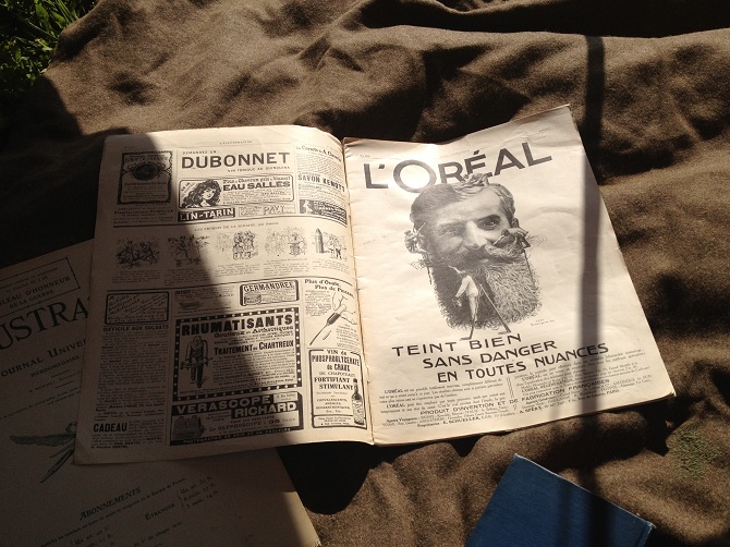 An old l'Oreal ad displayed in an edition of 