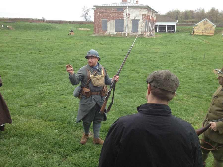 Cpl. Picard talks to the public, Fort Mifflin, March 2012.
