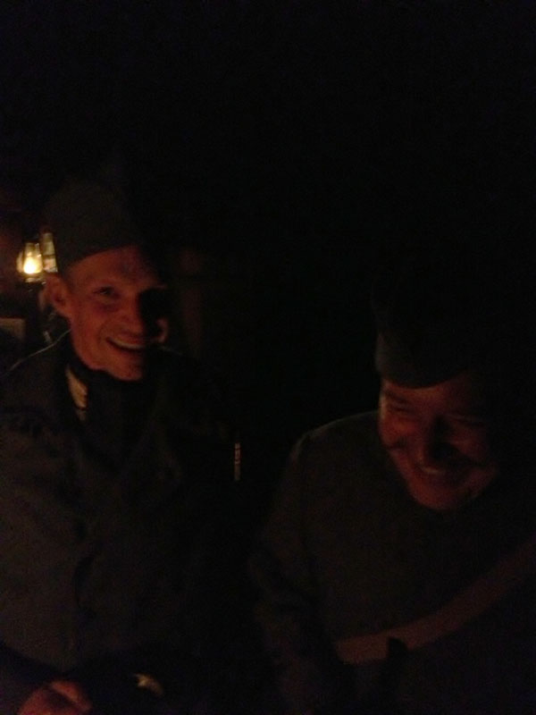 Sdt. Nicolas and Cpl. Picard sharing a laugh, Newville, November 2013.
