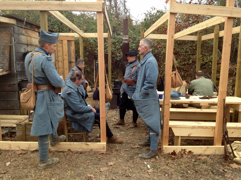 Members of the French company hanging out at the French Battalion Co-Op. Newville, November 2013.