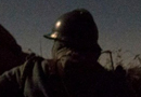 A flare lights up the sky as the men watch for the enemy, November 2014