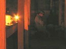 Sgt. Contamine rests in the bunker, April 2004.