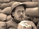 Soldat Schech relaxes with his pipe, April 2008.