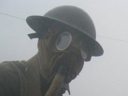Two American medics in an attack in a foggy and smoky conquered German trench, April 2011.