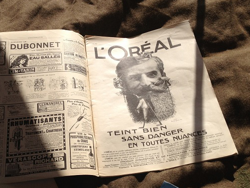 An old l'Oreal ad displayed in an edition of 