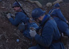 Poilus in position in an advanced post set up in a mine crater, prepping grenades. Newville, April 2013.