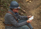 Sdt. Lefbvre reads a letter from home. Newville, November 2013.
