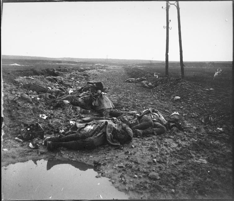 French soldiers slain at Rancourt (Somme) in September 1916.
